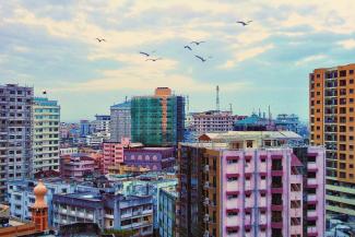 dar es salaam aerial view at sunset. image rohan reddy